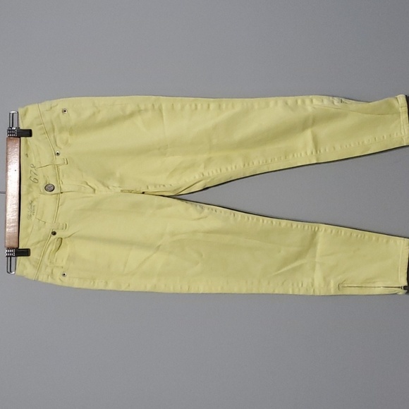 The Limited demin 678 jeans women's size  4 yellow 6" zip ankle - Picture 1 of 16